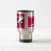 赤い最新のファッションの靴は上がりました トラベルマグ (中央)