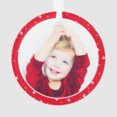 赤い最高のおばあちゃん今まで台本スターの写真をバック オーナメント (裏面)