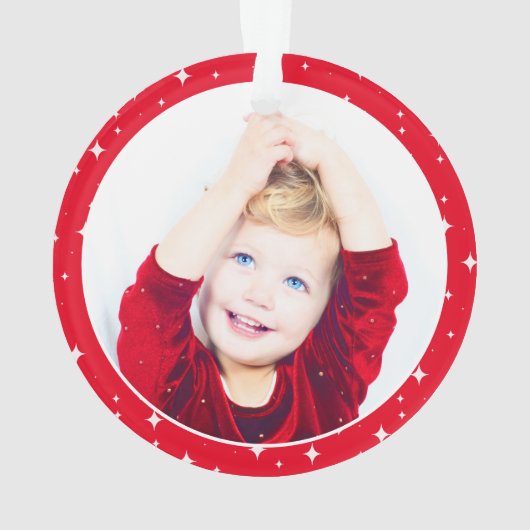 赤い最高のおばあちゃん今まで台本スターの写真をバック オーナメント (裏面)