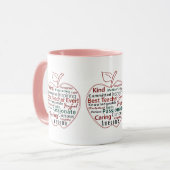 赤い最高のりんご先生の鑑賞品質 マグカップ (正面左)