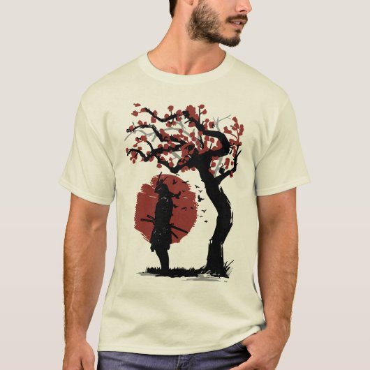 赤い月のサムライ Tシャツ (正面)