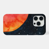 赤い月の銀河のスマホケース iPhoneケース (裏面横)