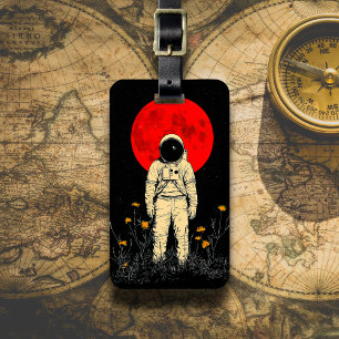赤い月を仰ぐ宇宙飛行士 ラゲッジタグ