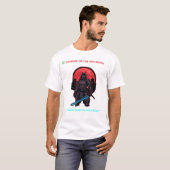 赤い月下のサイバーサムライ - ネオン戦士 Tシャツ (正面フル)