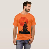 赤い月下のサムライ・ウォーリア Tシャツ (正面フル)