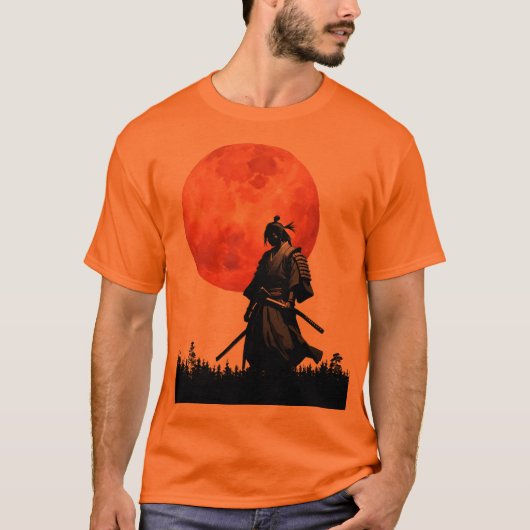 赤い月下のサムライ・ウォーリア Tシャツ (正面)