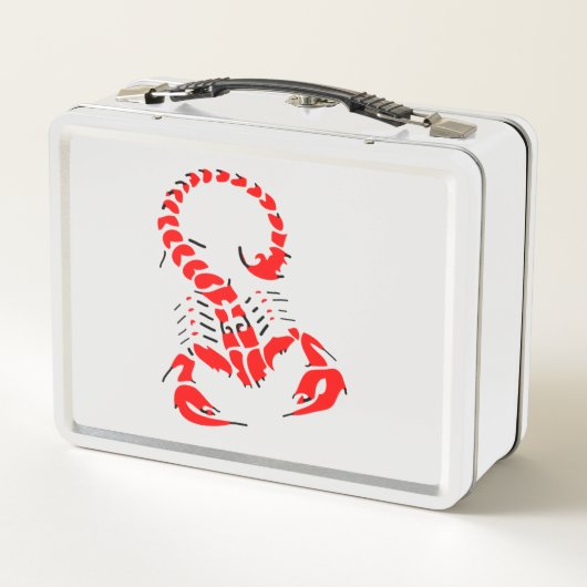 赤い有毒なサソリ非常に毒のある昆虫 メタルランチボックス (裏面)
