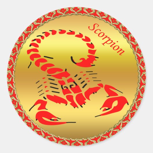 赤い有毒なサソリ非常に毒のある昆虫 ラウンドシール (正面)