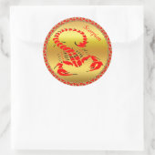 赤い有毒なサソリ非常に毒のある昆虫 ラウンドシール (バッグ)