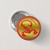 赤い有毒なサソリ非常に毒のある昆虫 缶バッジ (正面&裏面)