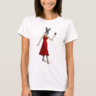 赤い服のウサギ Tシャツ