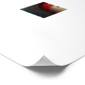 赤い服の素敵な女性とホリーリーフ ポスター (角)