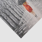 赤い服を着た女性が雪のティッシュペーパー 薄葉紙 (詳細)