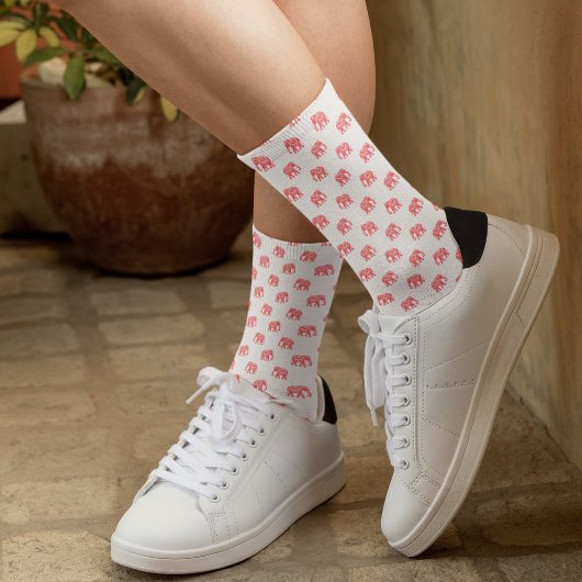 赤い服を着た象（白） ソックス