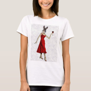 赤い服2のウサギ Tシャツ