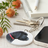 赤い服 – Black Lab キーホルダー (正面右)