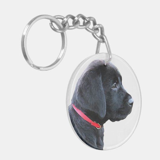 赤い服 – Black Lab キーホルダー (正面左)