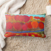 赤い木との景色 ランバークッション (ブランケット)