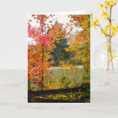 赤い木とのNOTECARD カード (黄色い花)