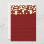 赤い木とストリングライトのカントリー風な16歳の誕生日パーティー 招待状 (裏面)