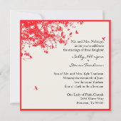 赤い木と鳥 招待状 (正面)