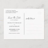 赤い木のひまわり結婚式の日付を保存 案内ポストカード (裏面)