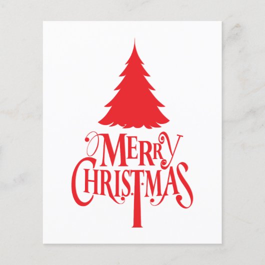 赤い木のクリスマスデザイン (正面)