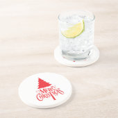 赤い木のクリスマスデザイン コースター (側面)