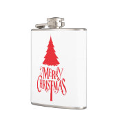 赤い木のクリスマスデザイン フラスク (左)