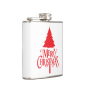赤い木のクリスマスデザイン フラスク (右)