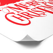 赤い木のクリスマスデザイン ポスター (角)