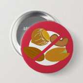 赤い木のナットの自由なナットのアレルギーの子供 缶バッジ (正面&裏面)