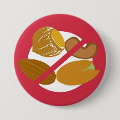 赤い木のナットの自由なナットのアレルギーの子供 缶バッジ (正面)