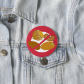 赤い木のナットの自由なナットのアレルギーの子供 缶バッジ (インサイチュ)