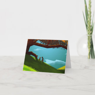 赤い木のメッセージカード カード