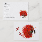 赤い木の根が鳥のハートを渦巻く 名刺 (正面/裏面)