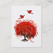 赤い木の根が鳥のハートを渦巻く 名刺 (裏面)