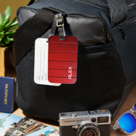 赤い木材の水平パターン ラゲッジタグ