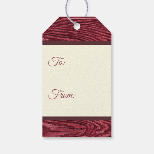 赤い木素朴のトナカイのメリークリスマス ギフトタグ (裏面)