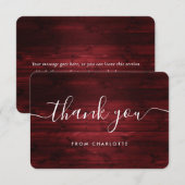 赤い木製のウェディングシャワー/誕生日カード サンキューカード (正面/裏面)