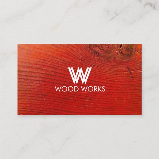 赤い木製の名刺 名刺 (正面)