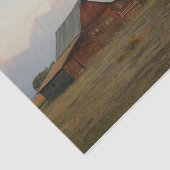 赤い木造の納屋が屋根を我々に傾けている 薄葉紙 (詳細)