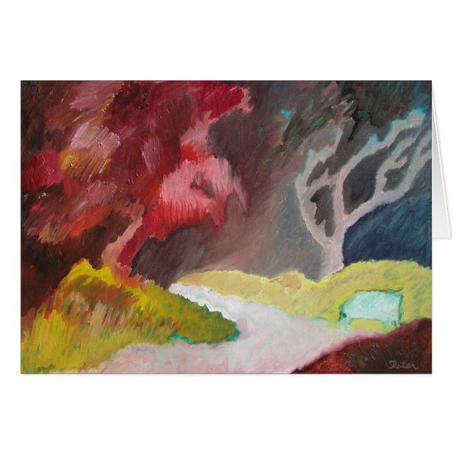 赤い木-カード (正面横)