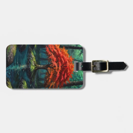 赤い木 ラゲッジタグ (正面横)