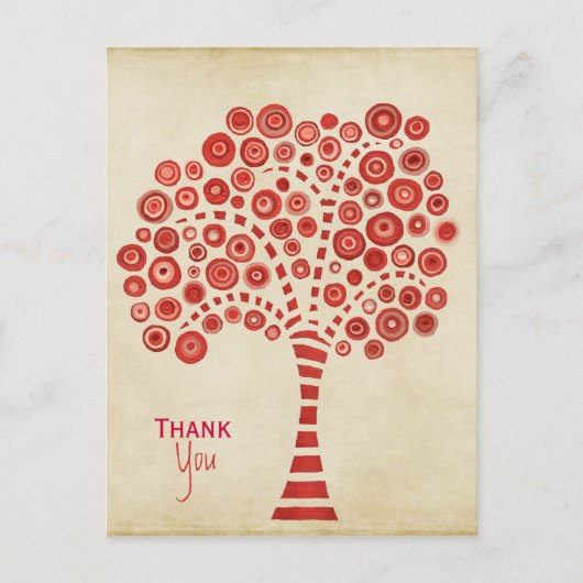 赤い木 感謝のメモカード ポストカード (正面)