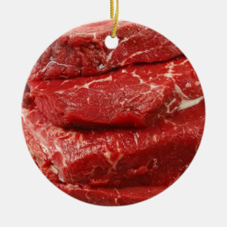 赤い未加工肉 セラミックオーナメント
