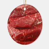 赤い未加工肉 セラミックオーナメント (左)