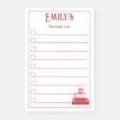 赤い本とコップの読書リスト ポストイットメモ ポストイット (正面)