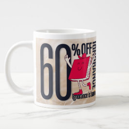 赤い本のキャラクター 無知は禁物 モチーフ ジャンボコーヒーマグカップ