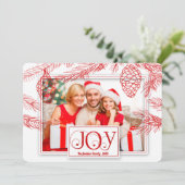 赤い松のクリスマスジョイフォトと シーズンカード (スタンド正面)